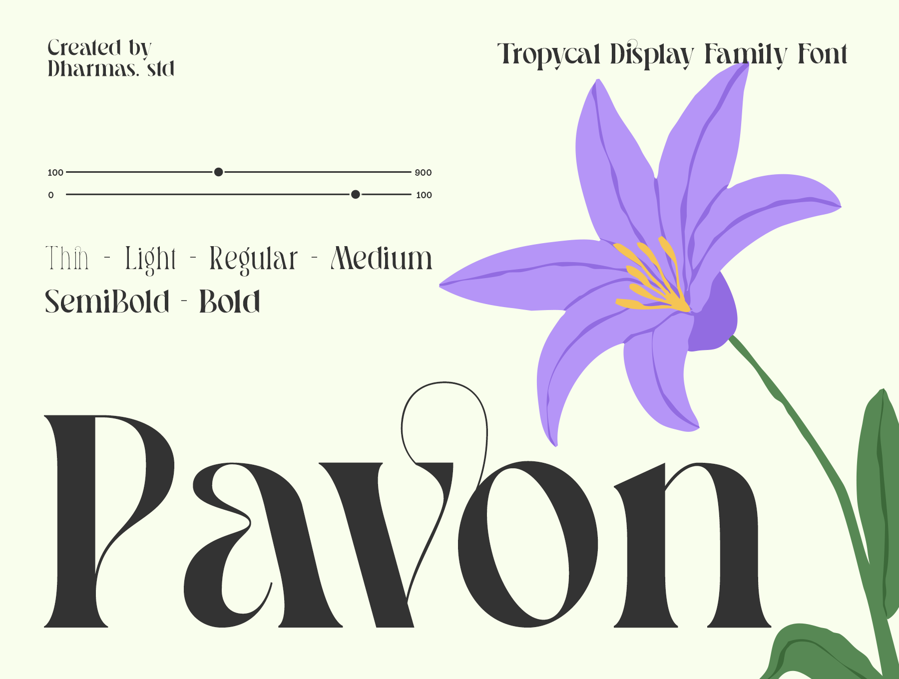 Pavon – Tropical Display Font Family
